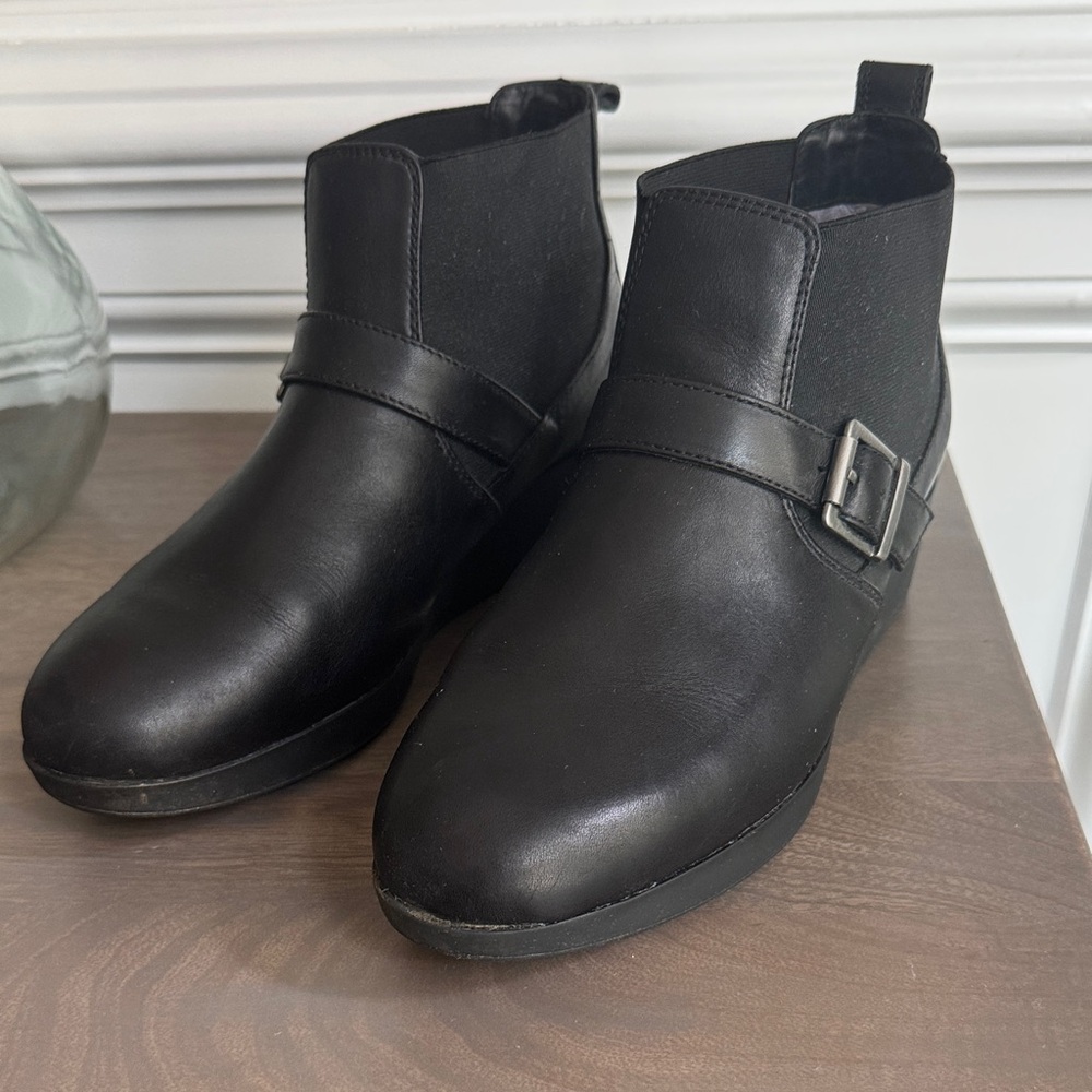 Stylish Black Ankle Boots with Buckle